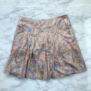 See by Chloe Womens 8 Silk Mini Skirt Multicolor Back Zipper Front Pockets